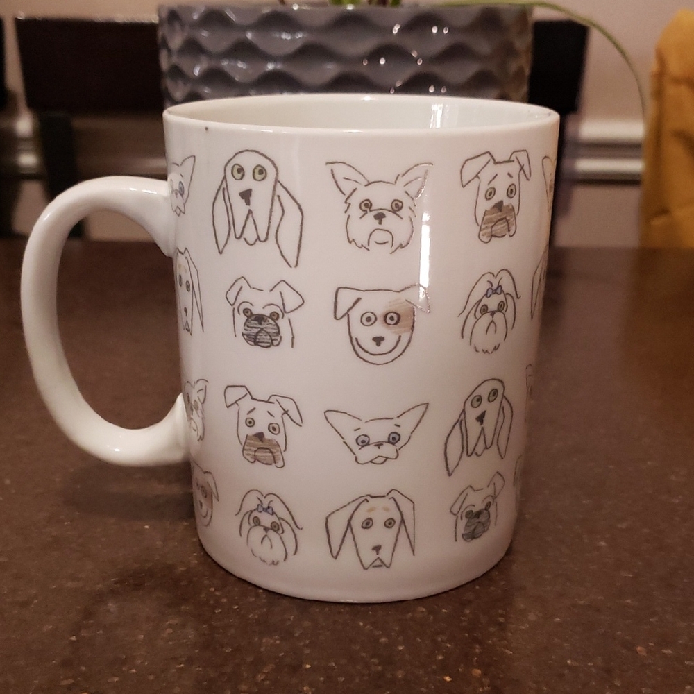 Fringe Studio Pet Shop “Dog Faces” Coffee Mug. 16 Oz.